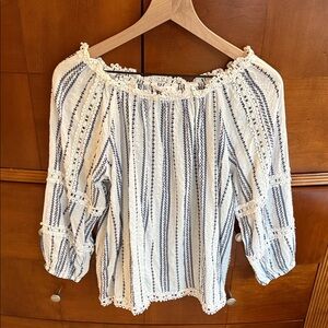 THML Blue and White Striped Blouse